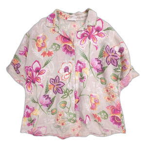 M Made In Italy 100% Linen Italian Tunic Lagenlook Boho Old Money Quiet Luxury